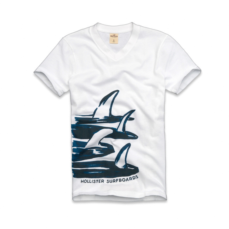 Hollister Hombres cuello en V Corto Remera HCO4042